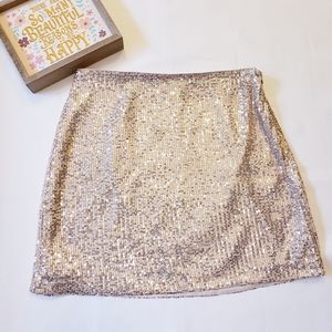 NWT Champagne Sequins Mini Skirt